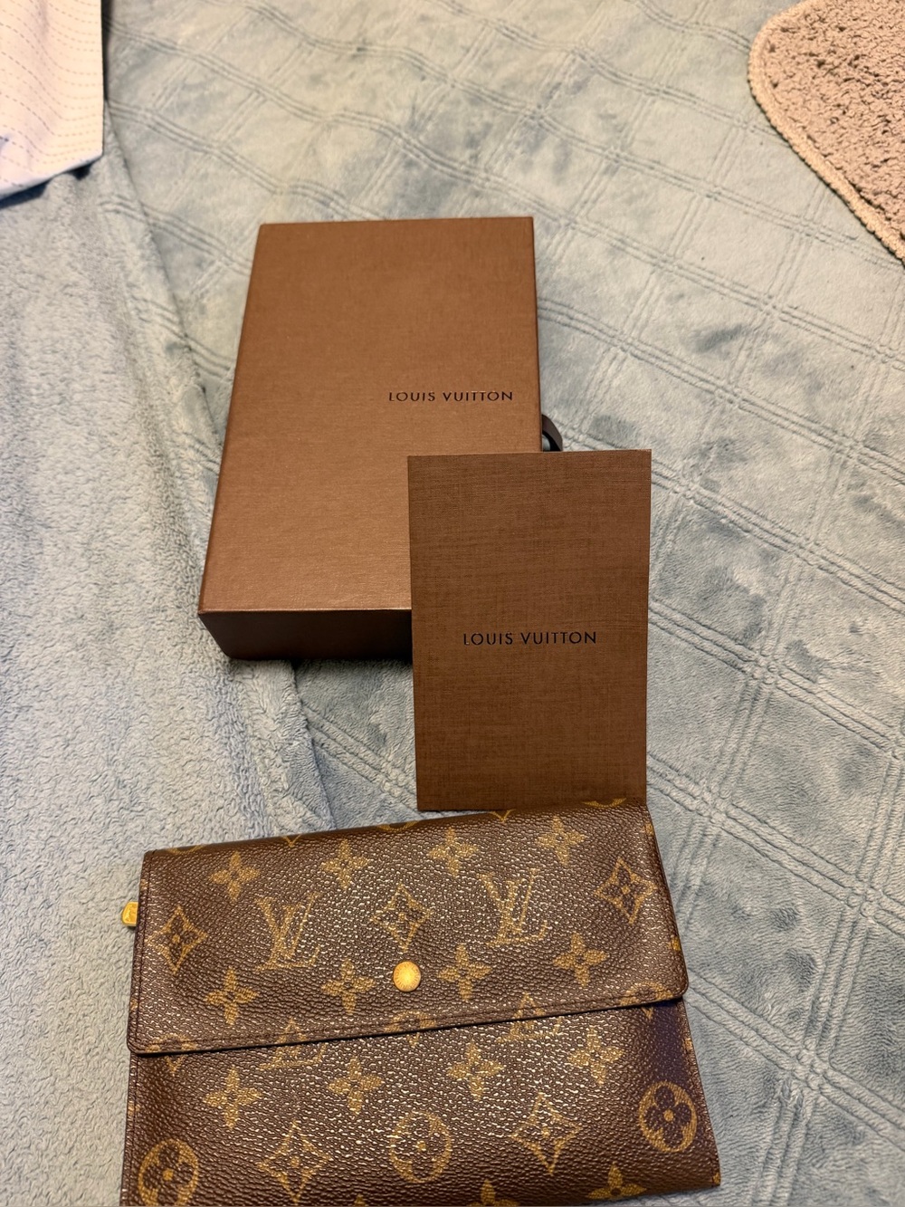 Louis Vuitton Monogram Canvas Flap Wallet - Brown & Gold